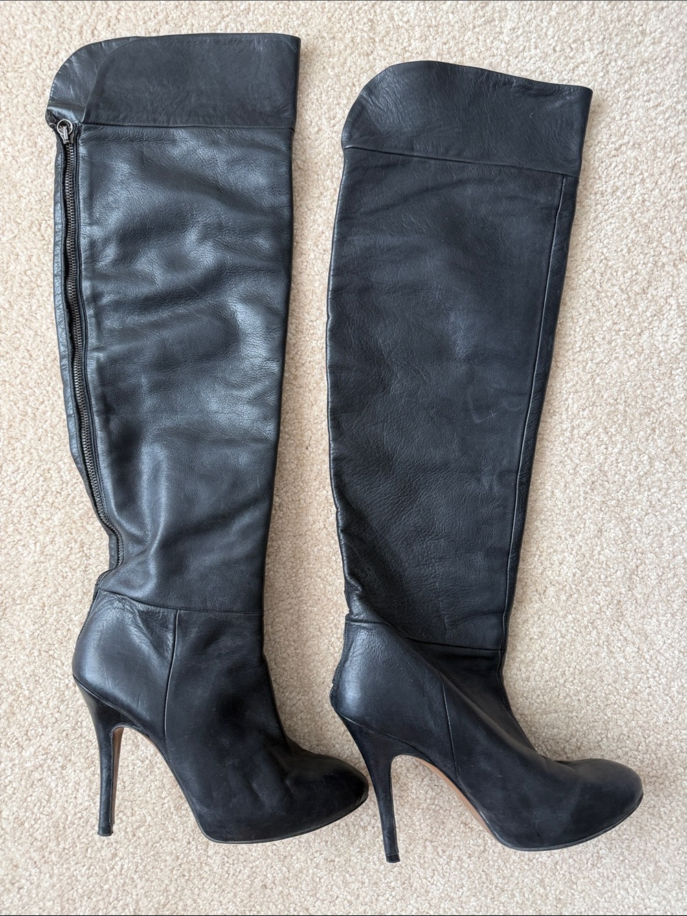 Zara Black Over-the-Knee Stiletto Boots